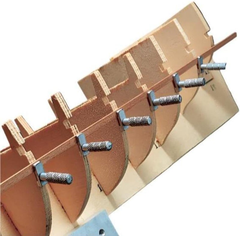 Micro-Mark All-Metal Ship Model Planking Clamps – Set of 10, 1-1/4'' x 1/4'' – Stepped Design for Tight Joints, Knurled Aluminum Grip, Fits Bulkheads as Thin as 1/8 - Image 1